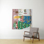 Home voor de Feestdagen Illustratie Wandkleed (In Situ (horizontaal))