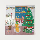 Home voor de Feestdagen Illustratie Wandkleed (Voorkant)