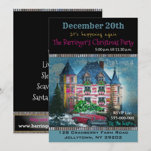 Home voor de Feestdagen Kerstfeest Kaart (Voorkant / Achterkant)