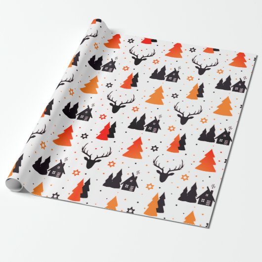 Home voor de Feestdagen | Kerstmis Cadeaupapier (Uitgerold)