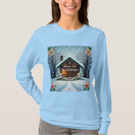 Home voor de Feestdagen Lichtblauw T-shirt