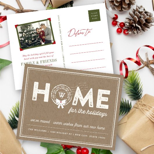 Home voor de Feestdagen Monogram bewegende aankond