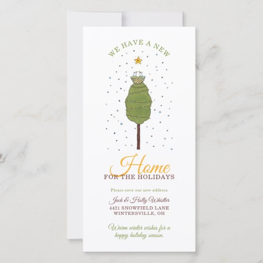 Home voor de Feestdagen Nieuw adres Aankondiging (Voorkant)