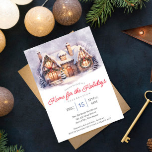 Home voor de Feestdagen Party Invitation Feestdagenkaart