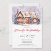 Home voor de Feestdagen Party Invitation Feestdagenkaart (Voorkant)