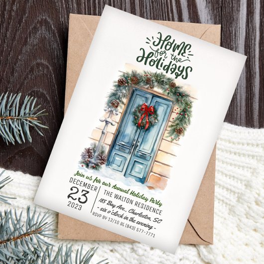 Home voor de Feestdagen Party Invitation Kaart