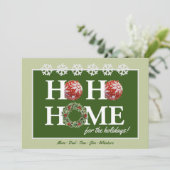 Home voor de Feestdagen persoonlijke kerstkaart (Staand voorkant)