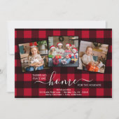 Home voor de Feestdagen Red Pset 3 Foto's verplaat Aankondiging (Voorkant)