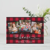 Home voor de Feestdagen Red Pset 3 Foto's verplaat Aankondiging (Staand voorkant)