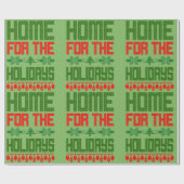 Home voor de Feestdagen rood groen Cadeaupapier (Vlak)
