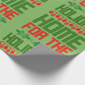 Home voor de Feestdagen rood groen Cadeaupapier (Hoek)