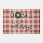 Home voor de Feestdagen Script met kerstcadeautjes Deurmat (Voorkant)