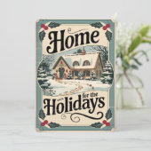 Home voor de Feestdagen Vakantie Kaart (Staand voorkant)