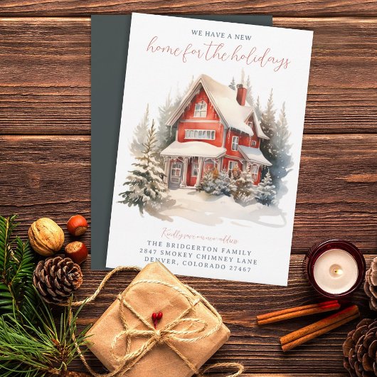 Home voor de Feestdagen Verplaatsingsaankondiging Kaart