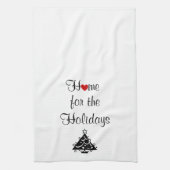 Home voor de Feestdagen White & Red Kitchen Towel Theedoek (Verticaal)