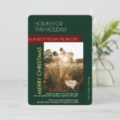 Home voor Feestdagen Groene Aangepaste ontvangst F Feestdagenkaart (Staand voorkant)