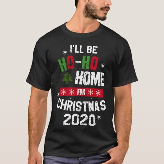 Home voor kerst retro t-shirt (Voorkant)