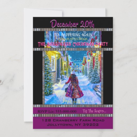 Home voor Kerstfeest Uitnodiging (Voorkant)