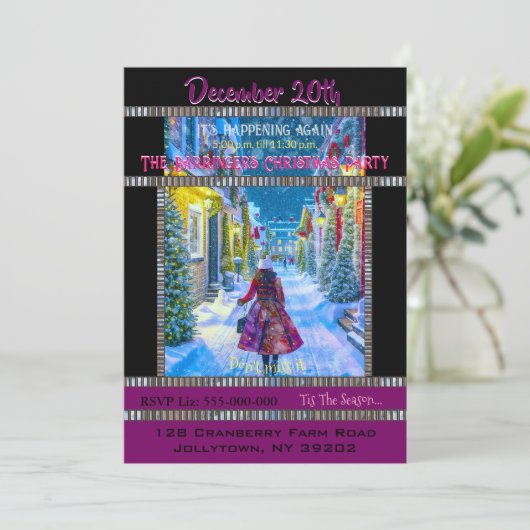 Home voor Kerstfeest Uitnodiging (Staand voorkant)