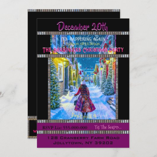 Home voor Kerstfeest Uitnodiging (Voorkant / Achterkant)