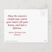 Home voor Kerstmis Snowy Winter Scene Waterverf Feestdagenkaart (Achterkant)