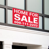 Home voor verkoop van onroerend goed spandoek (Buitenkant Gebouw)