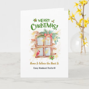 Home Waar het Hart Elegant Vastgoed Kerstmis Kaart