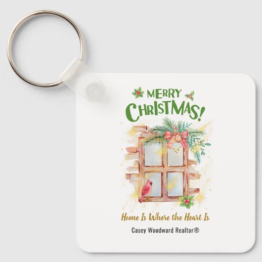 Home Waar het hart is makelaar Kerstbudget Sleutelhanger (Voorkant)