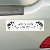 Home Waar mijn paarden leuk zijn Quote Bumpersticker (Op auto)
