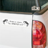 Home Waar mijn paarden leuk zijn Quote Bumpersticker (Op Truck)