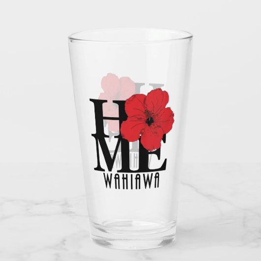 HOME Wahiawa Hawaii Red Glas (Achterkant)