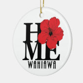 HOME Wahiawa Hawaii Red Hibiscus Keramisch Ornament (Links)