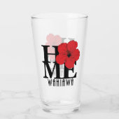 HOME Wahiawa red Hibiscus Glas (Achterkant)