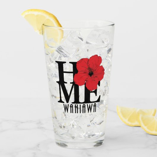 HOME Wahiawa red Hibiscus Glas (Voorkant ijs)
