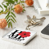 HOME Wahiawa Red Hibiscus Sleutelhanger (Zijkant)