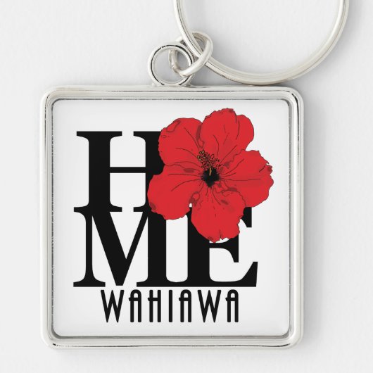 HOME Wahiawa Red Hibiscus Sleutelhanger (Voorkant)