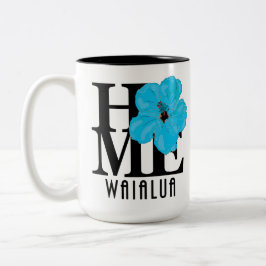 HOME Waialua Blue Hibiscus 15oz Tweekleurige Koffiemok