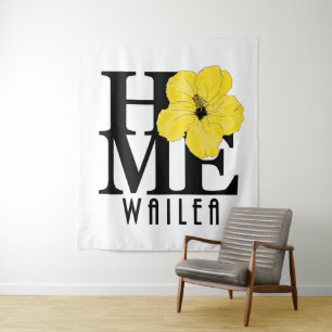 HOME Wailea Yellow Hibiscus Wandkleed