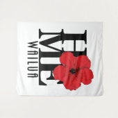 HOME Wailua Hawaii Red Hibiscus Wandkleed (Voorkant (horizontaal))