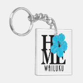 HOME Wailuku Blue Hibiscus Sleutelhanger (Voorkant Links)
