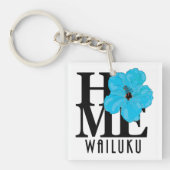 HOME Wailuku Blue Hibiscus Sleutelhanger (Voorkant)