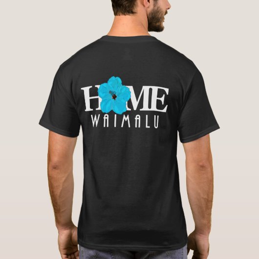 HOME Waimalu Blue Hibiscus (achterafdruk) T-shirt (Achterkant)