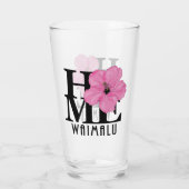 HOME Waimalu Hawaii Pink Hibiscus Glas (Achterkant)