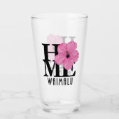 HOME Waimalu Hawaii Pink Hibiscus Glas (Voorkant)