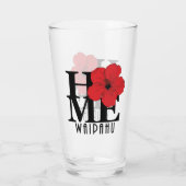 HOME Waipahu, awaii Red Glas (Achterkant)