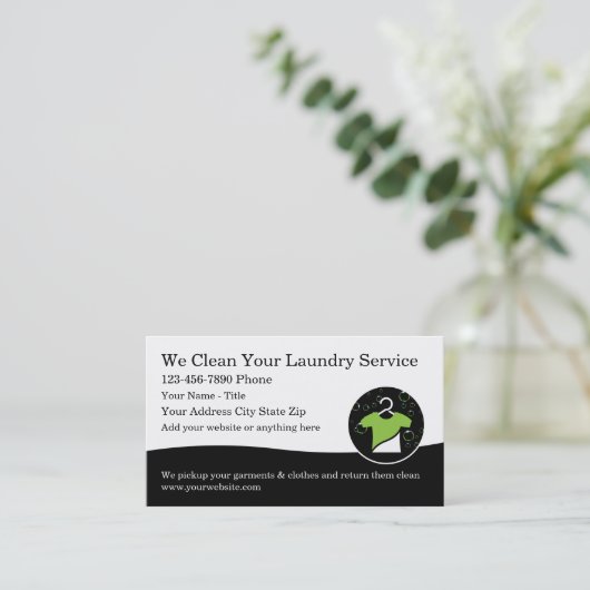 Home Wasserij Pickup Visitekaartjes (Staand voorkant)