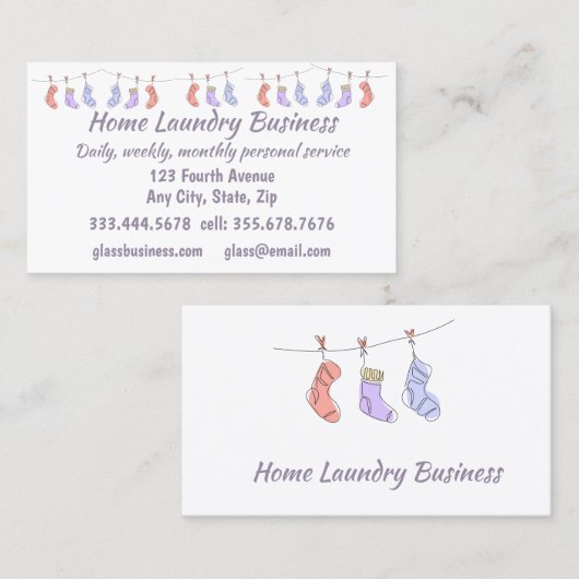 Home Wasserij Zakelijk Persoonlijk Visitekaartje (Voorkant / Achterkant)