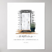 Home Waterverf Home - Zoet Witte Hamptons deur Poster (Voorkant)