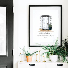 Home Waterverf Home - Zoet Witte Hamptons deur Poster