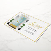 Home - We hebben Blauwgroen Waterverf-deur verplaa Folie Uitnodiging (Gedraaid)